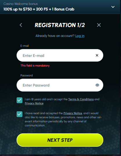 Slotexo Registration Process